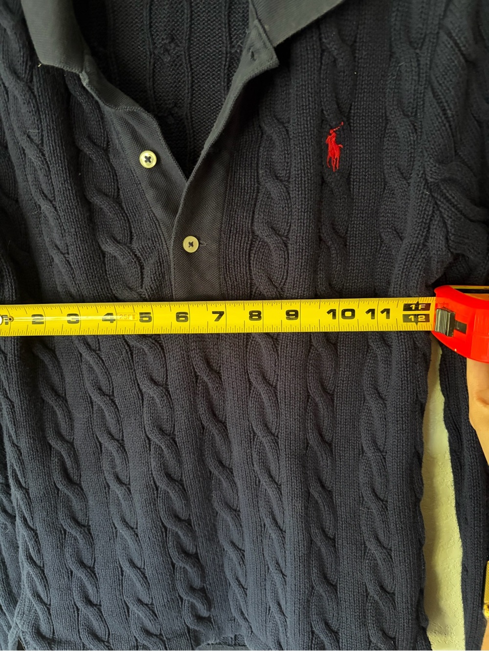 Ralph Lauren Cable-Knit Cotton Long-Sleeve Polo Shirt - Picture 6 of 8